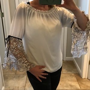 White House Black Market Off Shoulder Boho Blouse